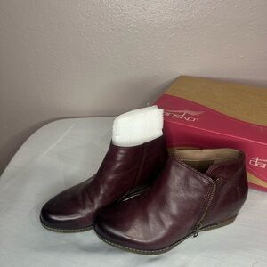 Dansko Women's Dark Red Ankle Booties